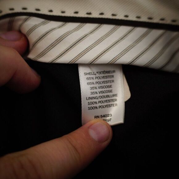 Banana Republic Gray Birdseye Polyester Flat Front Mid Rise Dress Pants 33/33 - Picture 6 of 7